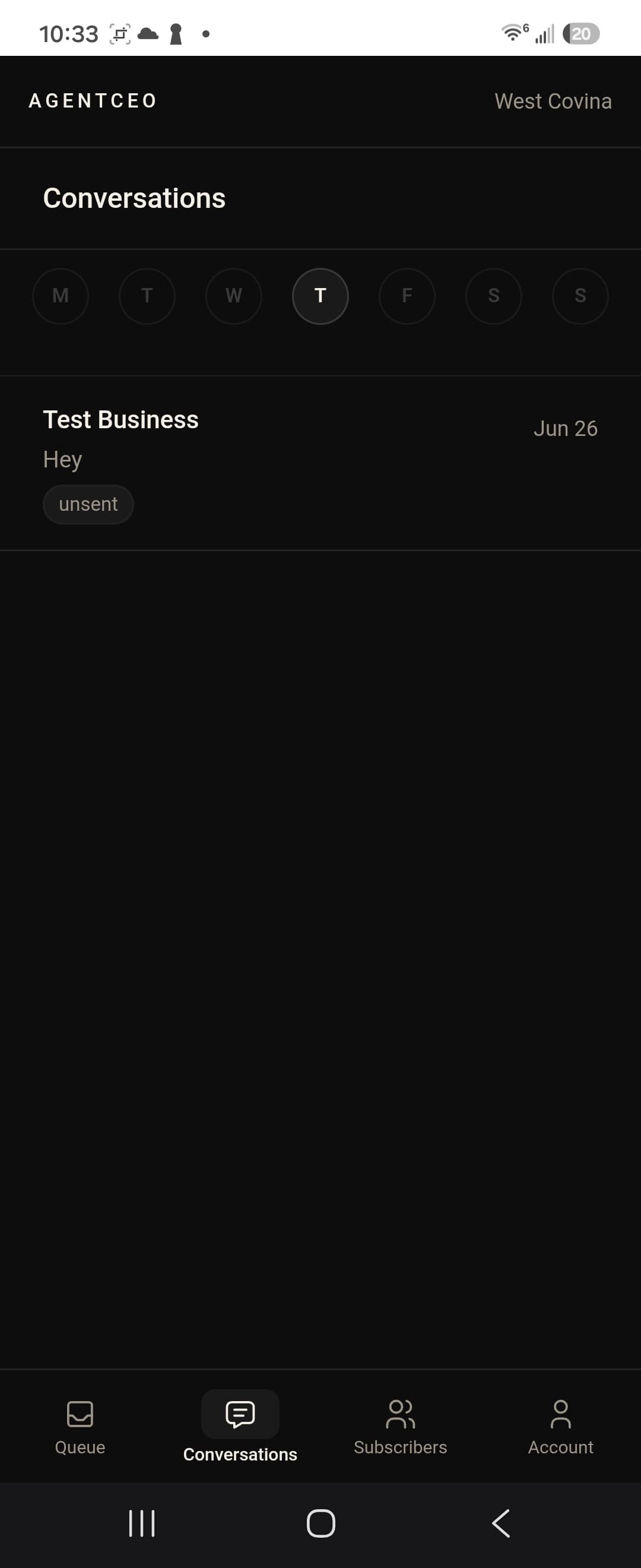 Partner shell conversations screen